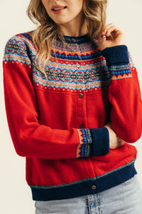 Eribe Alpine Short Cardigan in Cherry