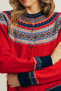 Eribe Alpine Short Cardigan in Cherry