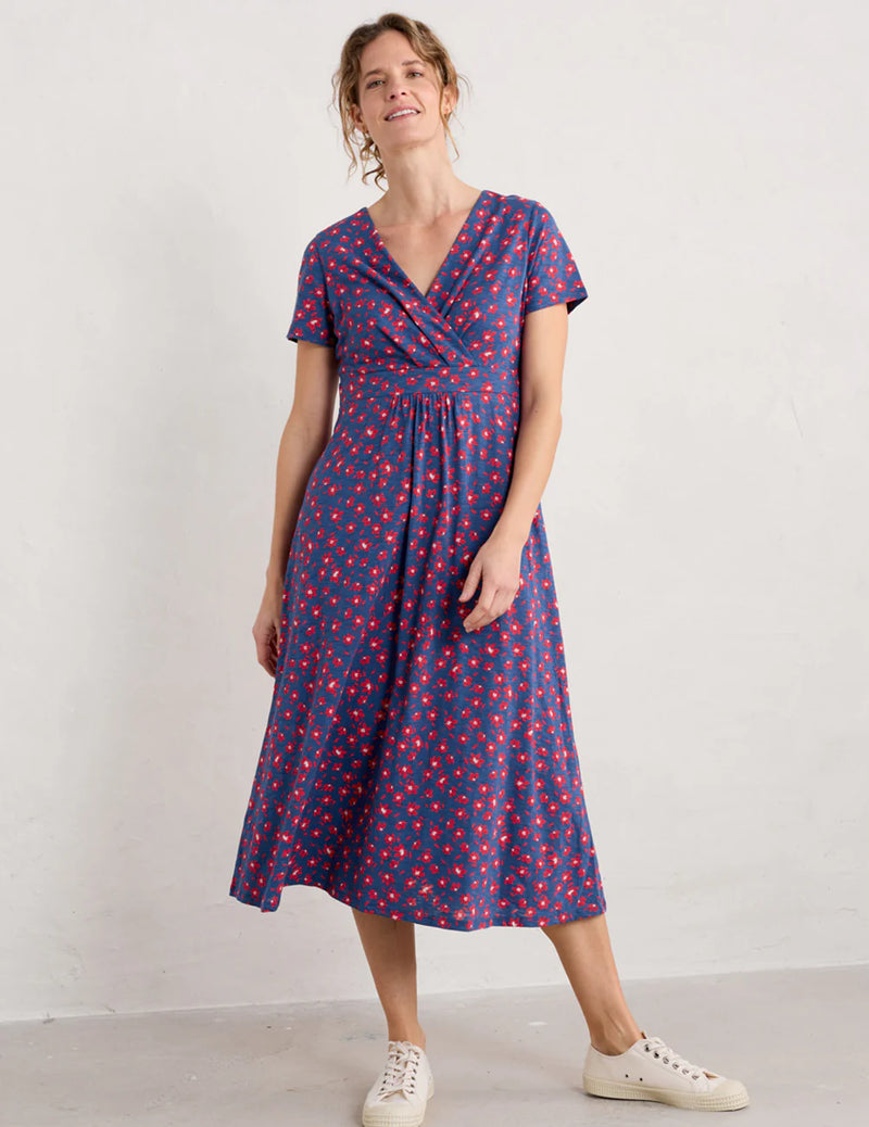 Seasalt Chapelle Dress Looping Floral Dark Voyage