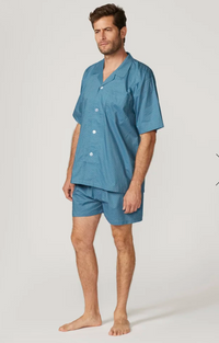 Contare Country Featherweight Pyjamas - Copen Symbols Blue Shorts