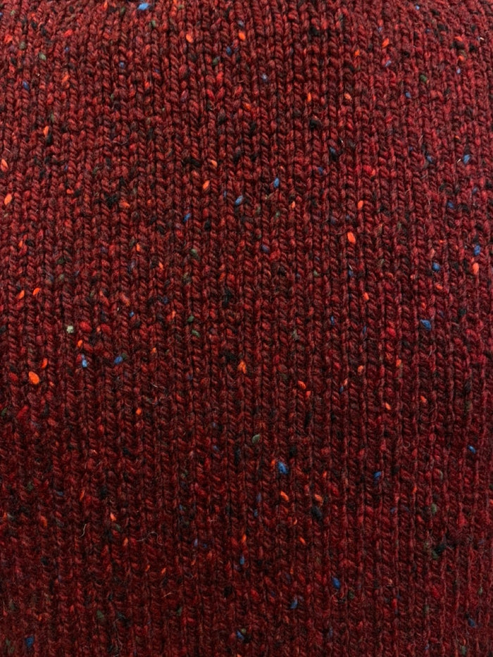 Fisherman out of Ireland Roll Edge Jumper in Cranberry