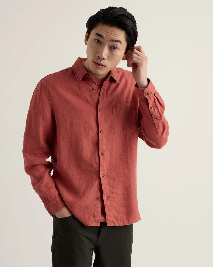 Seasalt Men's Curator shirt in Dusty Copper
