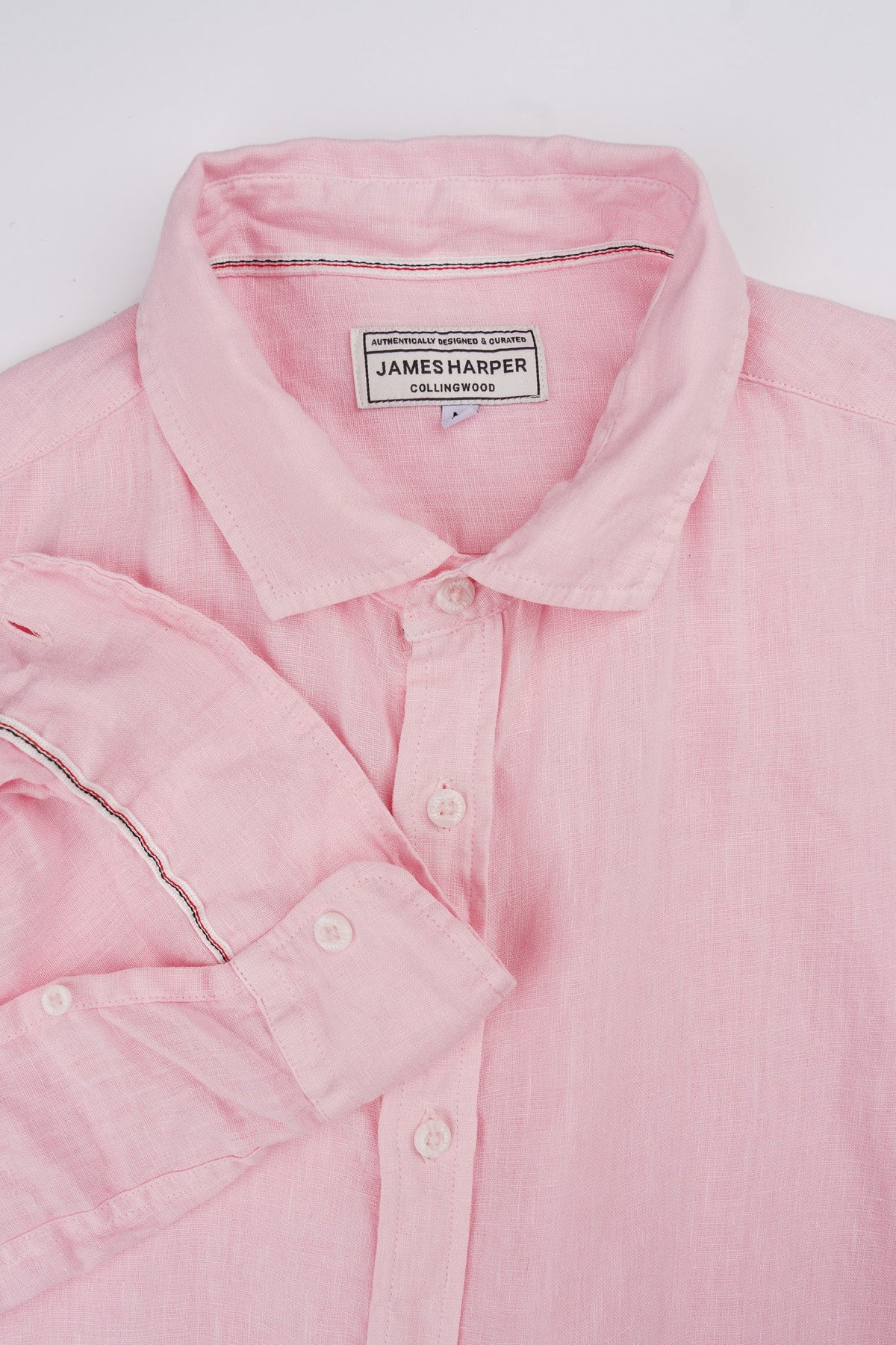 James Harper Pure Linen LS Shirt in Candy JHS725