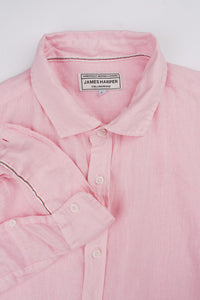 James Harper Pure Linen LS Shirt in Candy JHS725