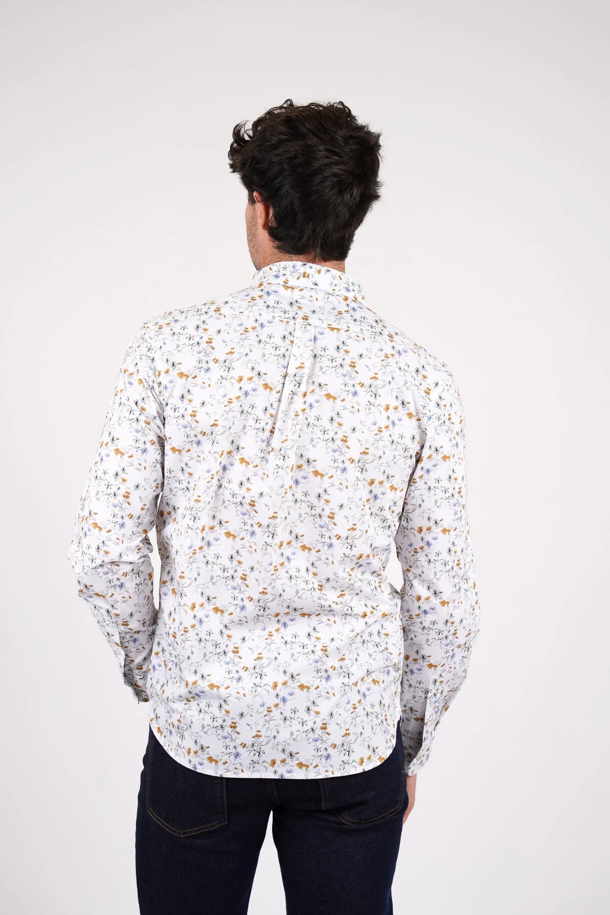 James Harper Sage Floral Long Sleeve Shirt