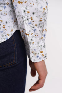 James Harper Sage Floral Long Sleeve Shirt