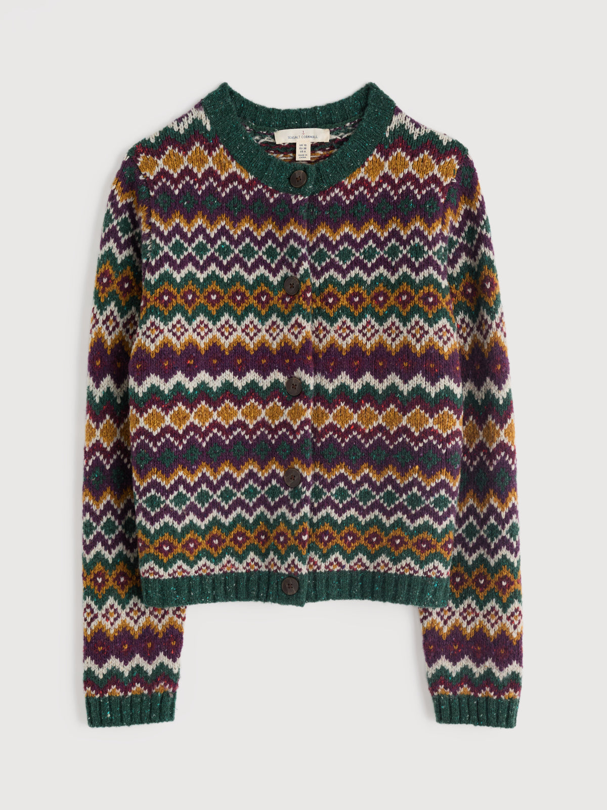 Seasalt Dawson Pick Cardigan in Fairisle-Modernist Dark Wreckage Multi