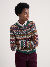Seasalt Dawson Pick Cardigan in Fairisle-Modernist Dark Wreckage Multi