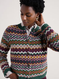 Seasalt Dawson Pick Cardigan in Fairisle-Modernist Dark Wreckage Multi
