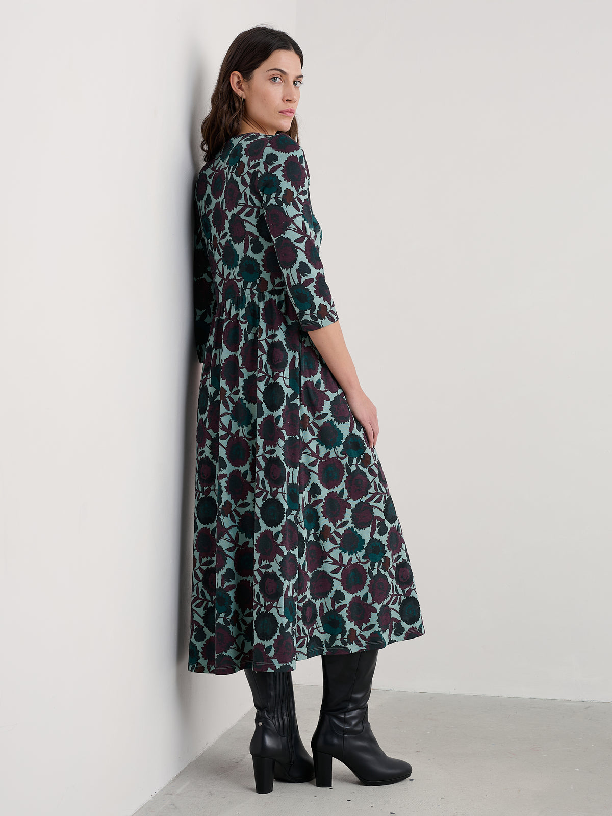 Seasalt Emily Dress in Figurative Floral Sardine