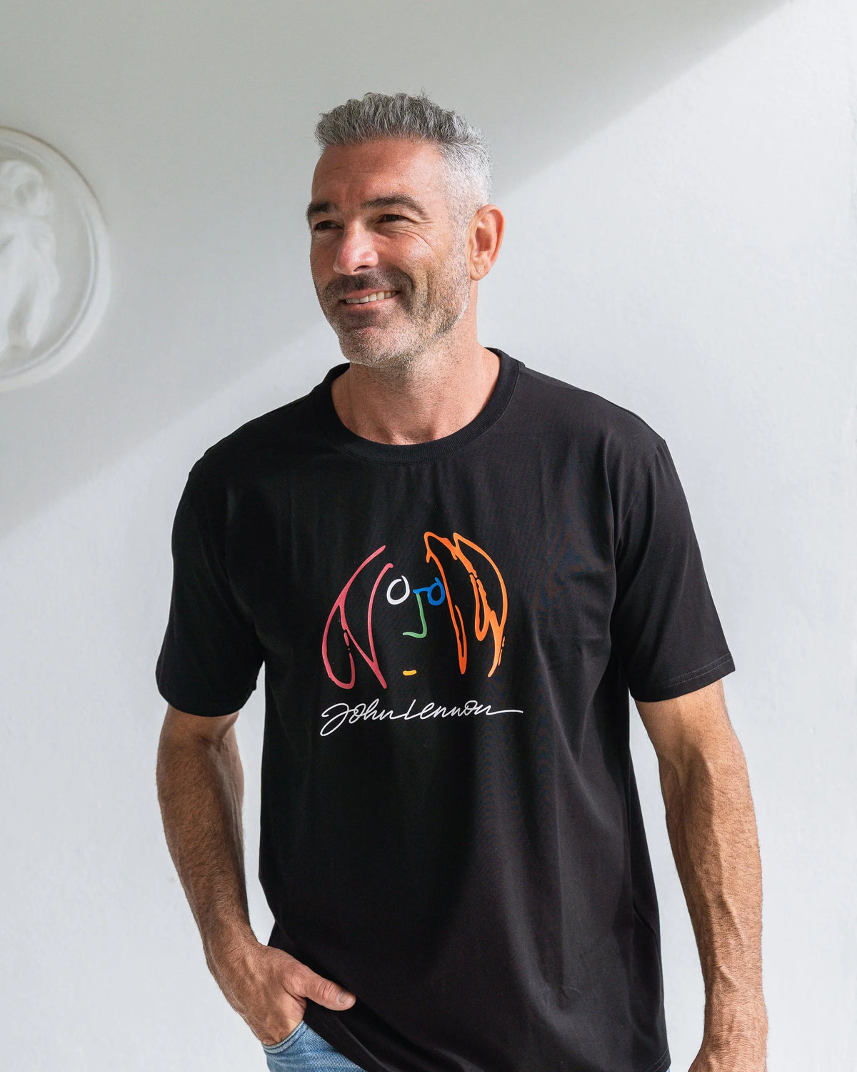 John Lennon T-Shirt 'Imagine' in Black
