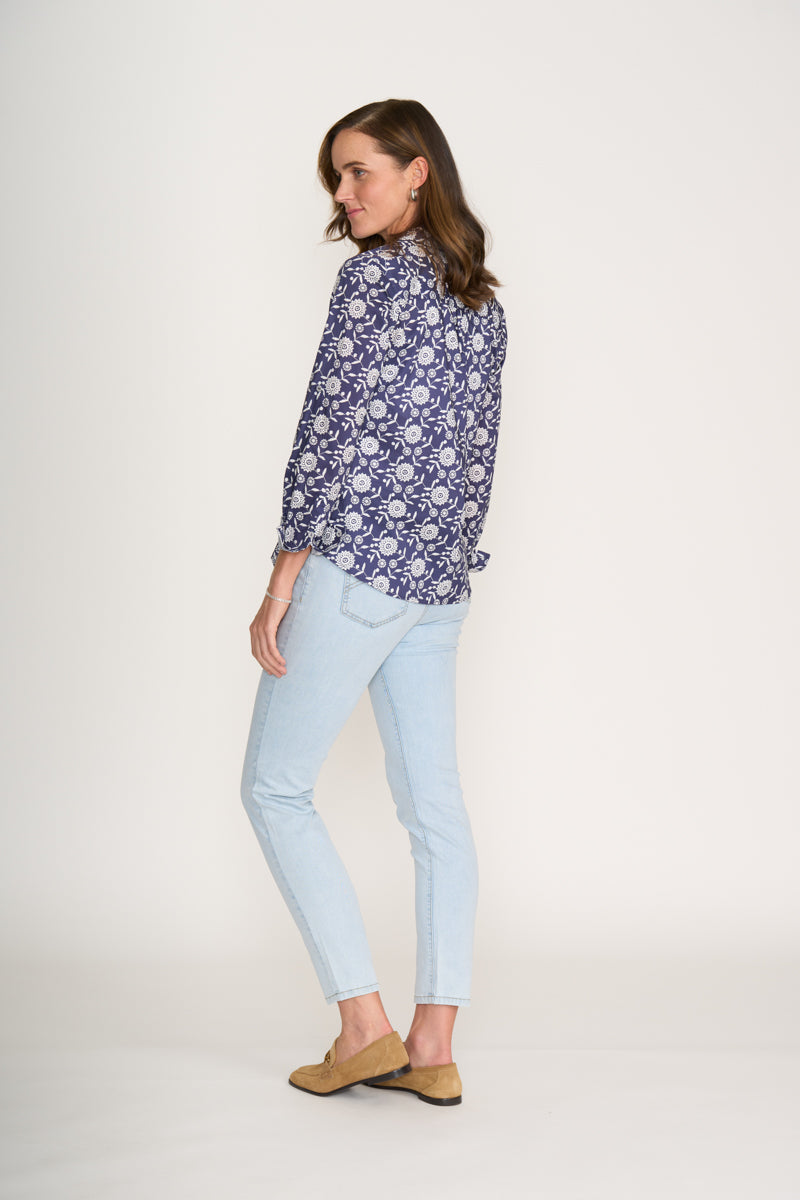 Foil All Class Shirt in Navy Stitch 7428