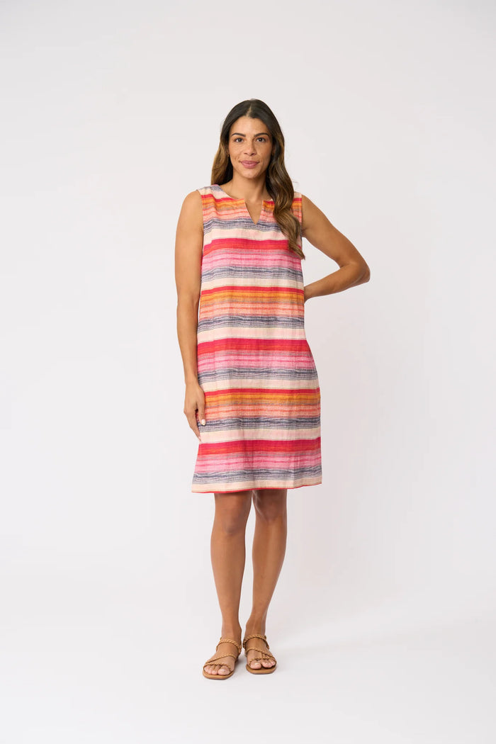 Why Knot Dress in Sunset Stripe FO8653