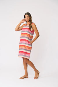 Why Knot Dress in Sunset Stripe FO8653