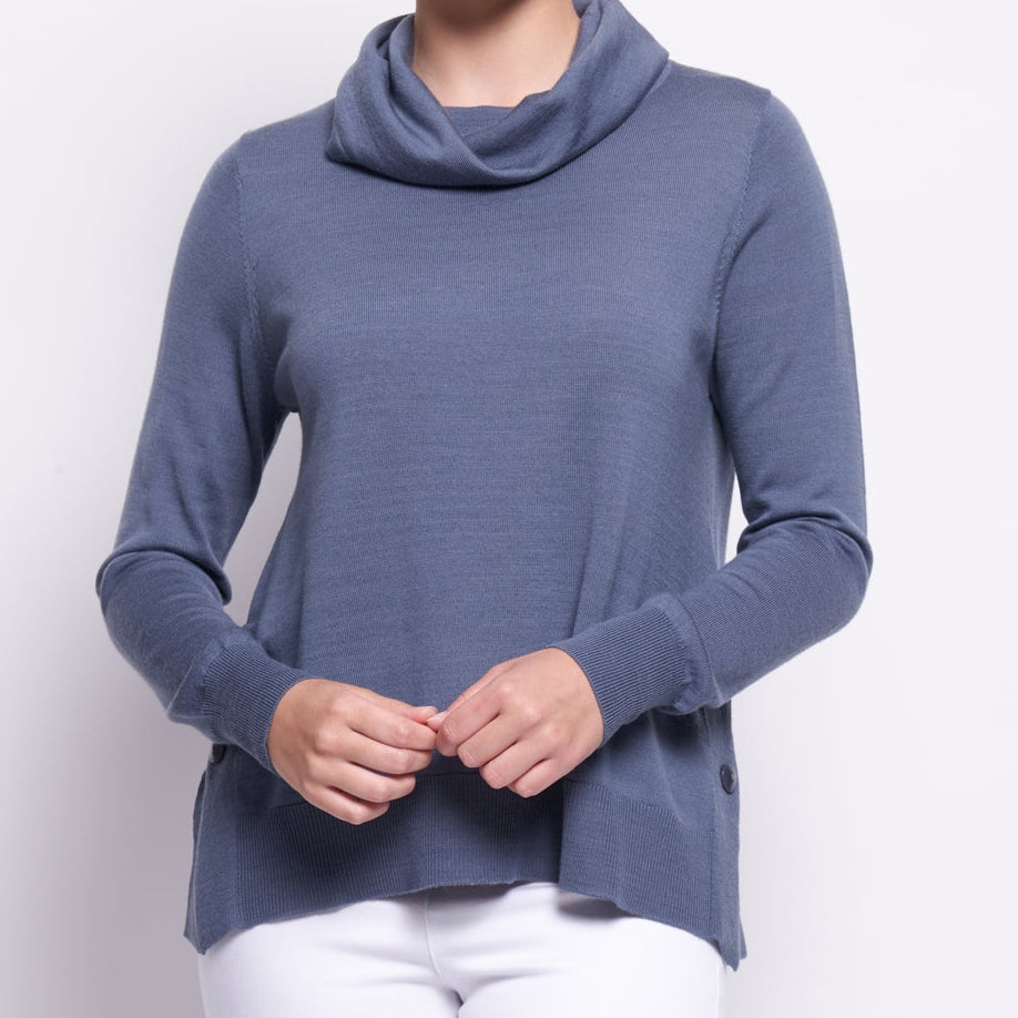 Foil Side By Side Sweater in Airforce