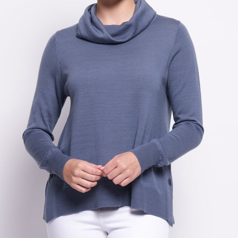 Foil Side By Side Sweater in Airforce