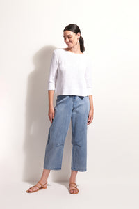 Foil Knitty Gritty Sweater in White 8192