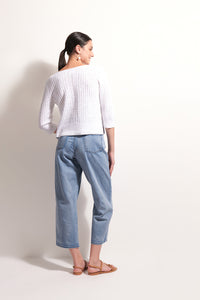 Foil Knitty Gritty Sweater in White 8192