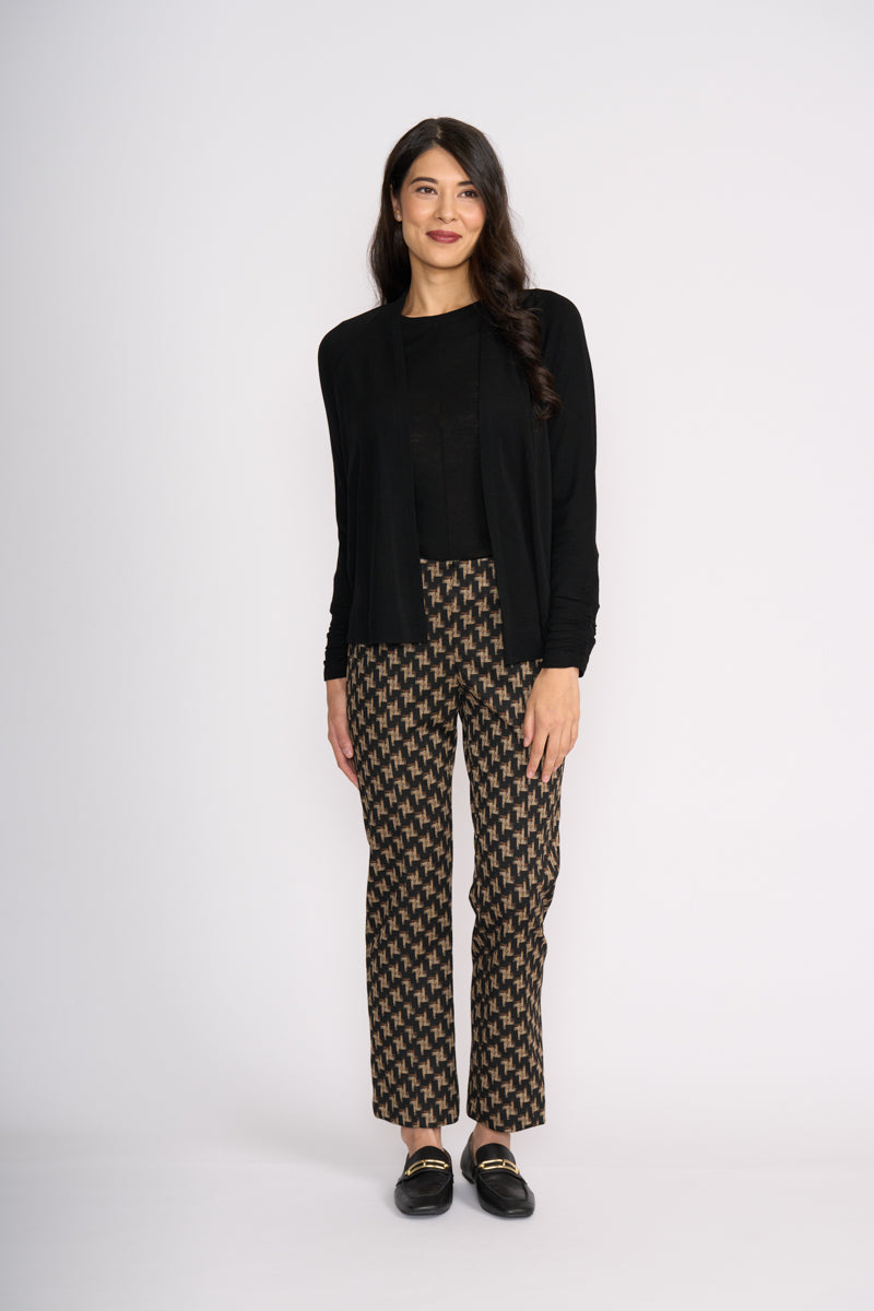 Foil High Tied Cardigan in Black