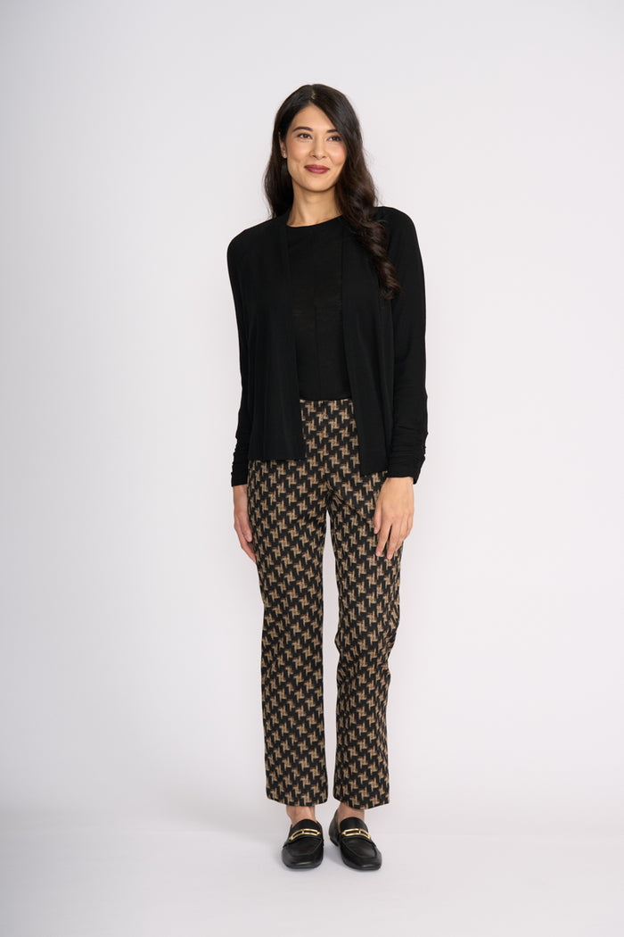 Foil High Tied Cardigan in Black