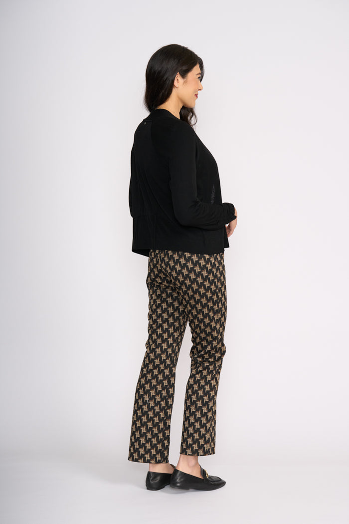 Foil High Tied Cardigan in Black