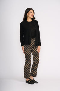 Foil High Tied Cardigan in Black