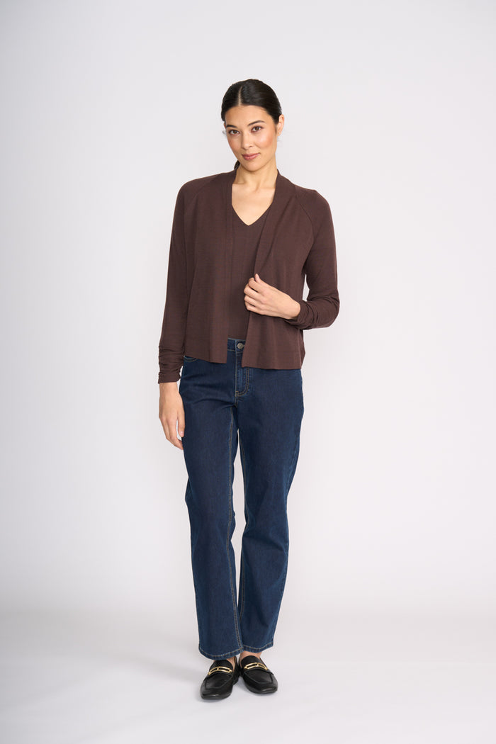 Foil High Tied Cardigan in Ristretto