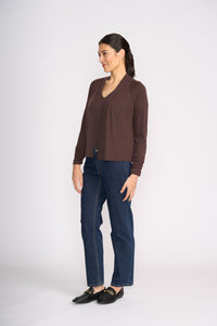 Foil High Tied Cardigan in Ristretto
