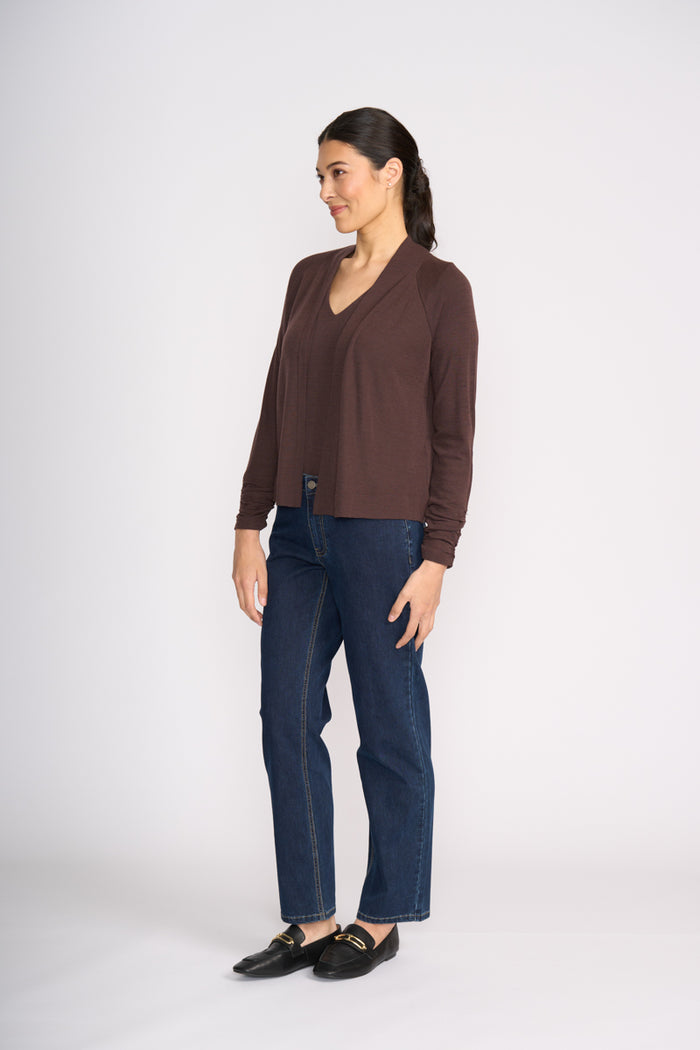 Foil High Tied Cardigan in Ristretto