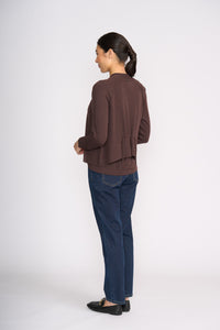 Foil High Tied Cardigan in Ristretto
