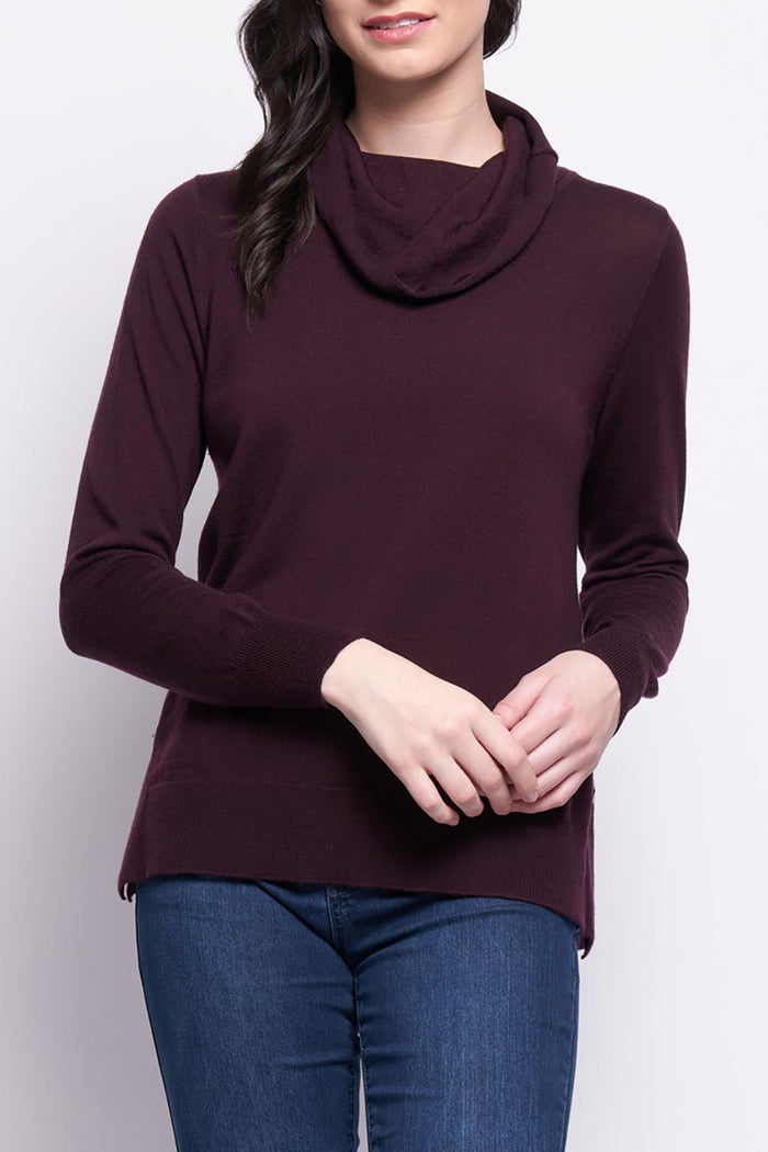 Foil Side By Side Sweater in Plum