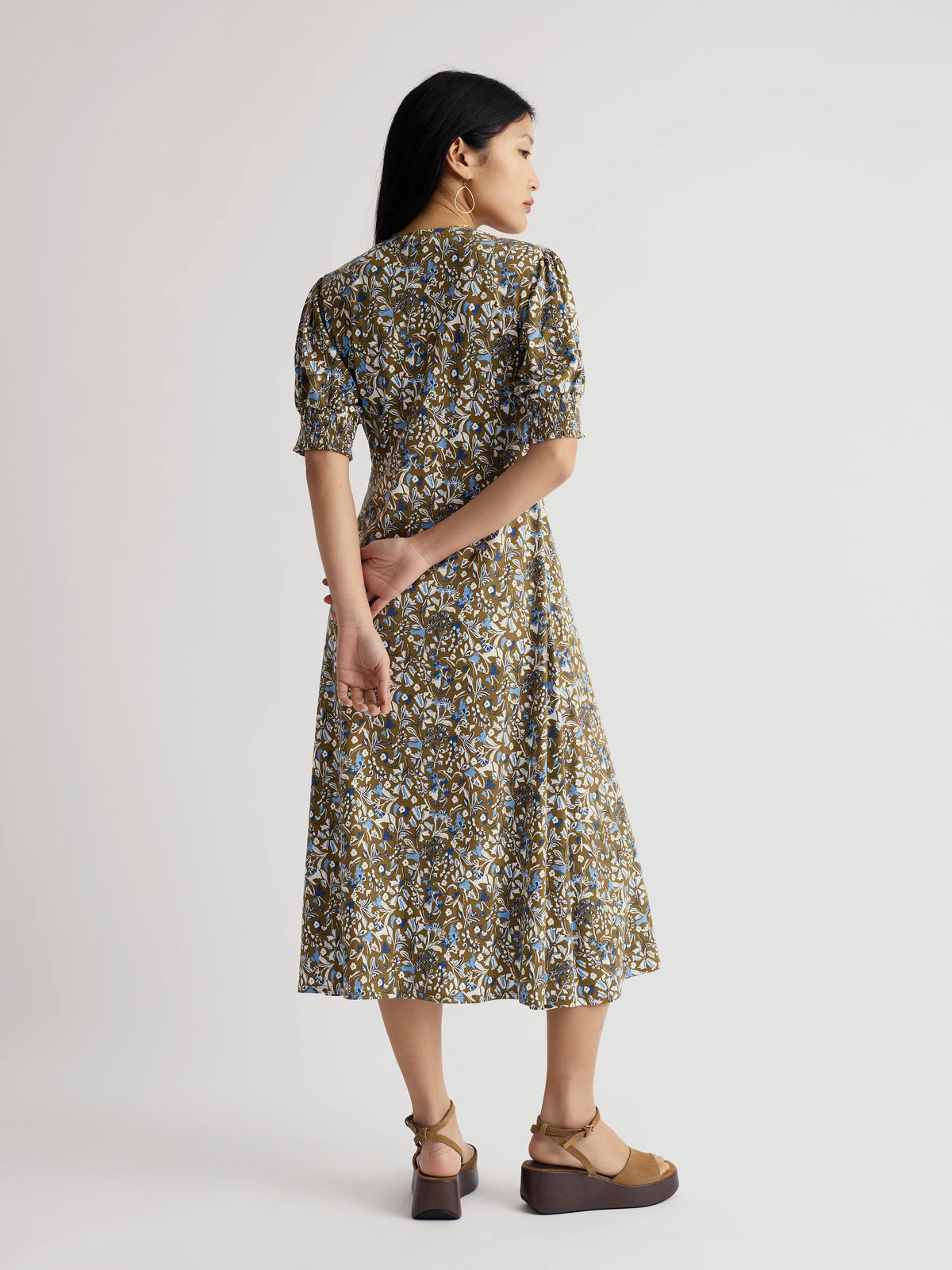 Fenil Dress in Woodland Floral Seagrass