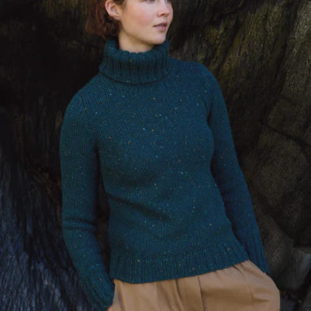 Fisherman out of Ireland Polo Neck Sweater in Scots Pine FSS72M