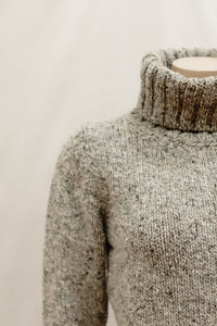 Fisherman out of Ireland Polo Neck Sweater in Porridge