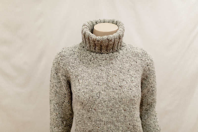 Fisherman out of Ireland Polo Neck Sweater in Porridge