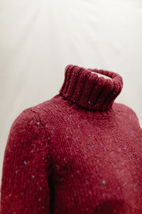 Fisherman out of Ireland Polo Neck Sweater in Berry