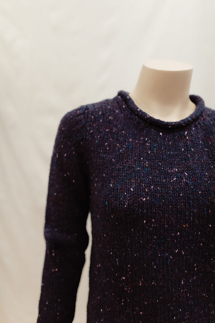 Ladies Fisherman Rolled Edge Jumper in Seabed FSY66M
