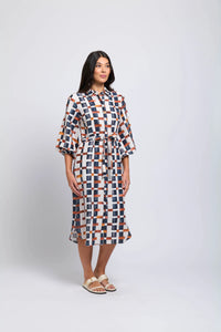 Foil Sweeping Beauty Dress - Off Grid Print