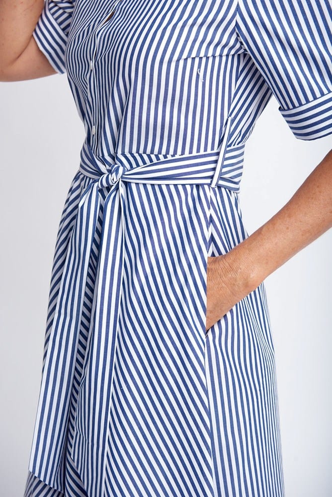 Goondiwindi Dress - Navy + White Stripe