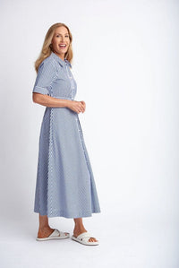 Goondiwindi Dress - Navy + White Stripe