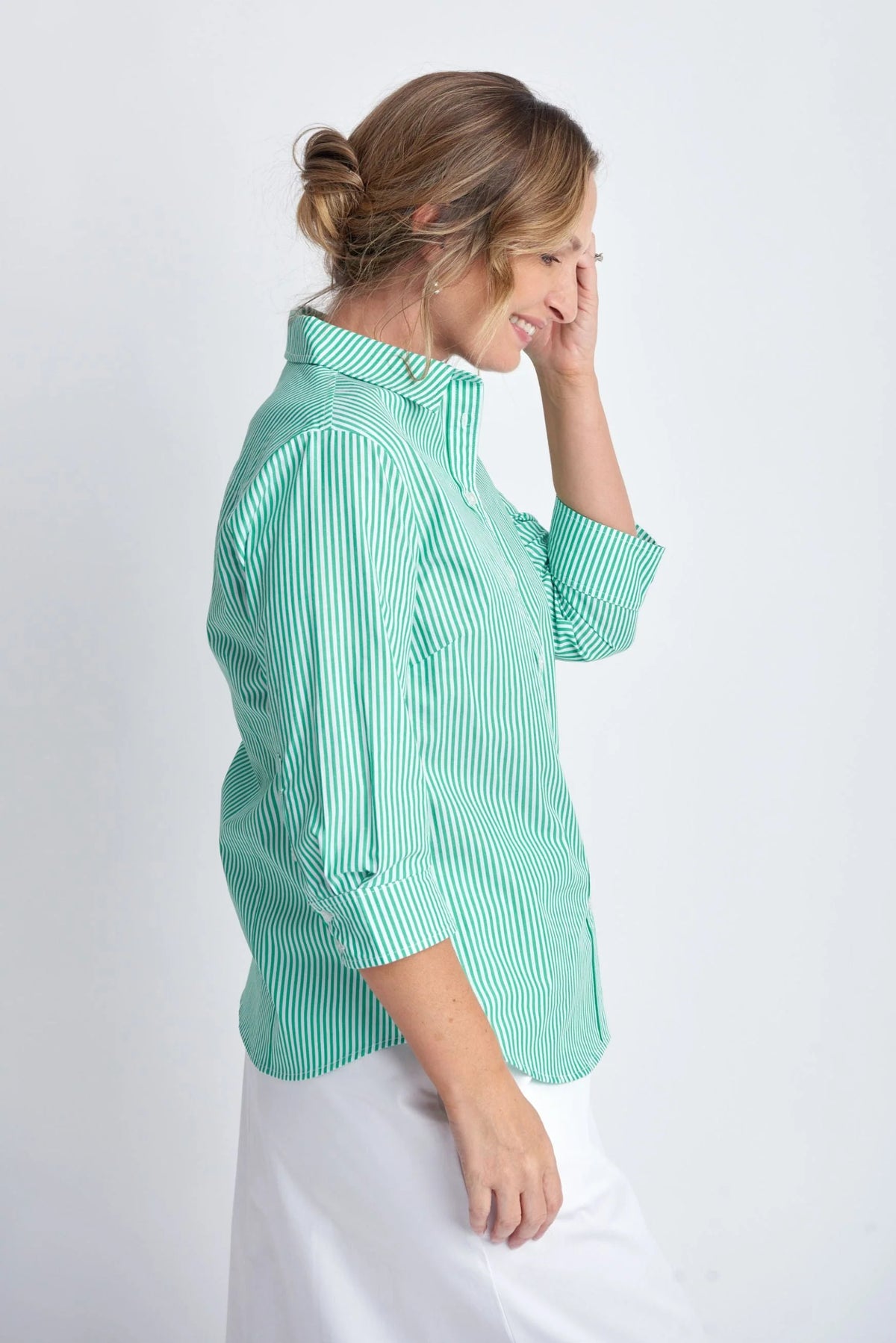 Goondiwindi Shirt - Green + White Stripe