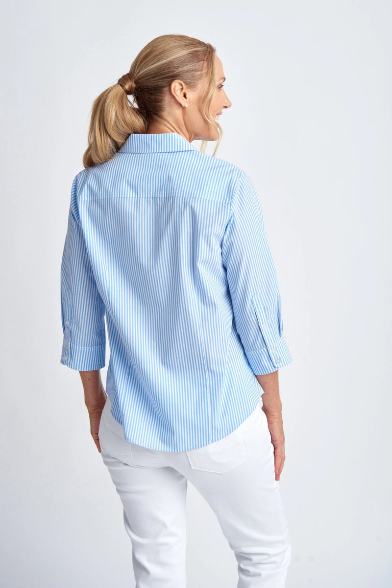 Goondiwindi Shirt - Blue + White Stripe