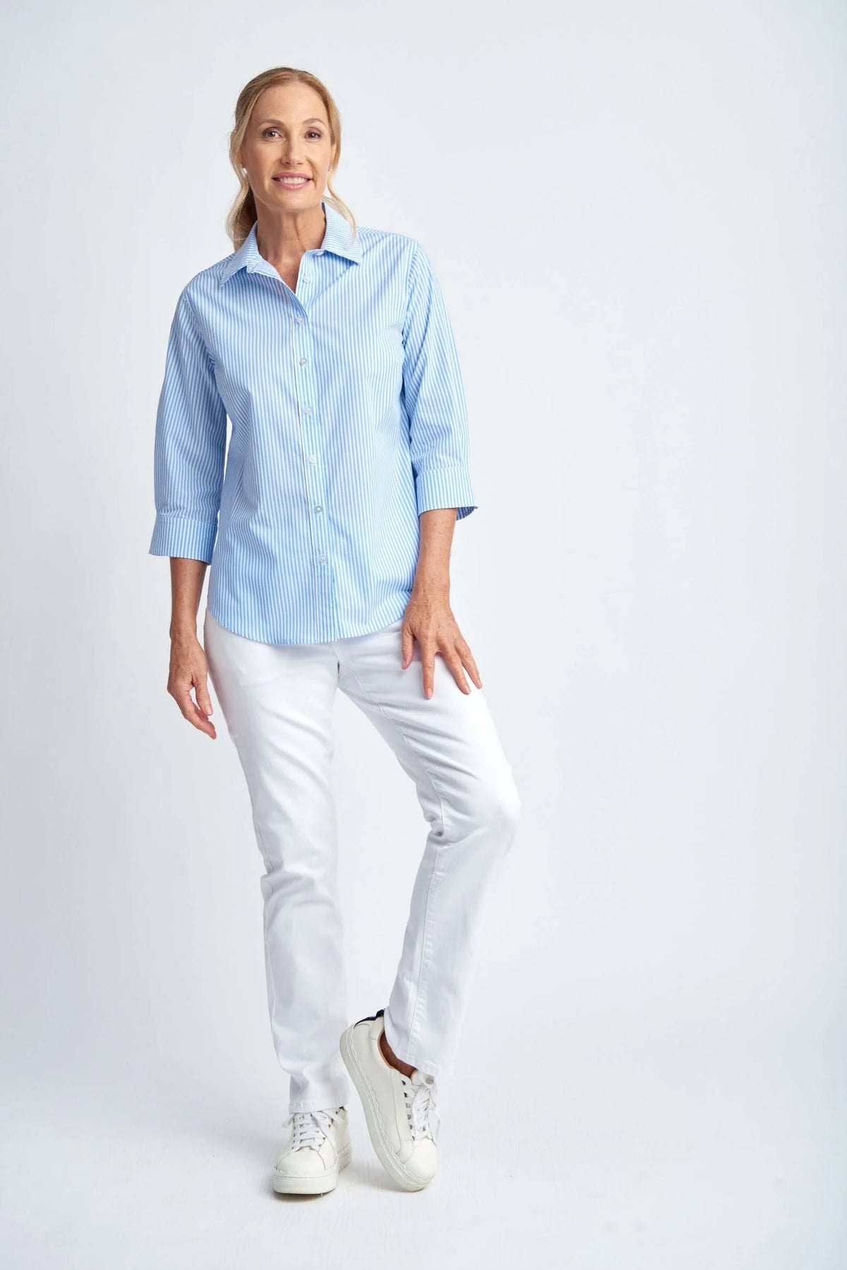 Goondiwindi Shirt - Blue + White Stripe