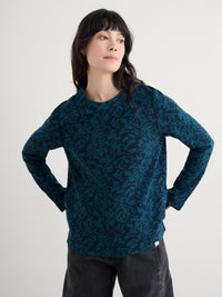Seasalt Gwennol Top in Drawn Seabed Dark Eden