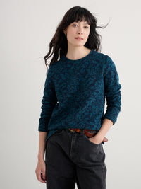 Seasalt Gwennol Top in Drawn Seabed Dark Eden