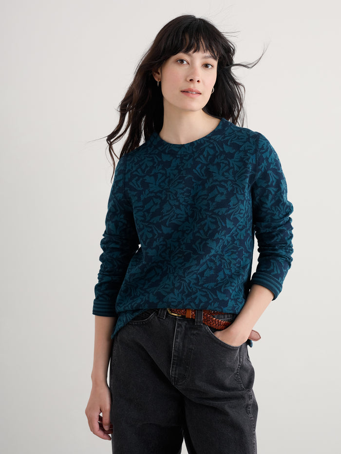 Seasalt Gwennol Top in Drawn Seabed Dark Eden