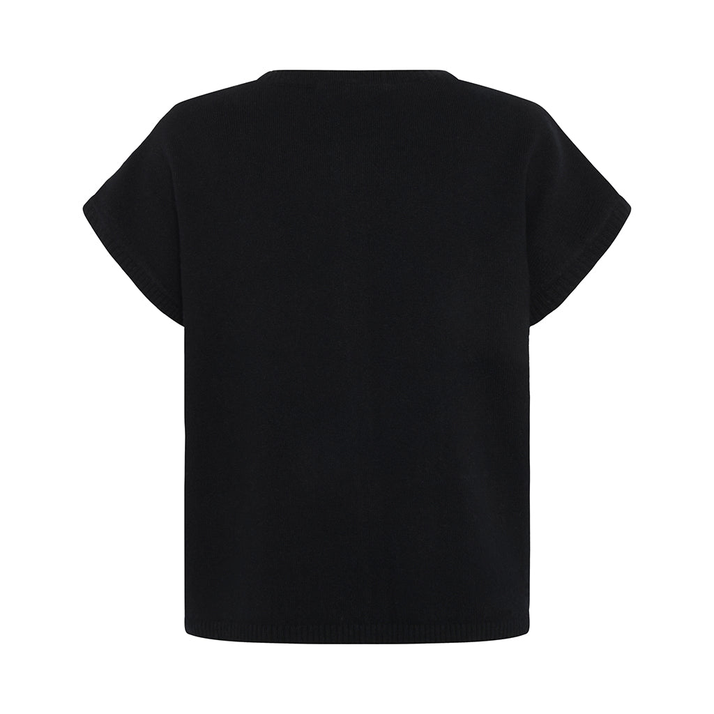 Mansted Yak-Blend  Haiku Button Vest in Black