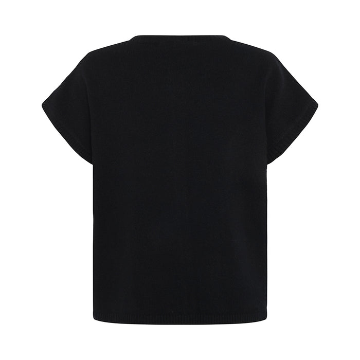 Mansted Yak-Blend  Haiku Button Vest in Black