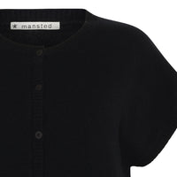 Mansted Yak-Blend  Haiku Button Vest in Black