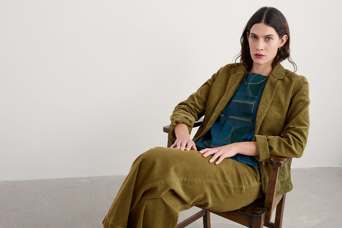 Seasalt Heald Blazer in Bright Olive Green
